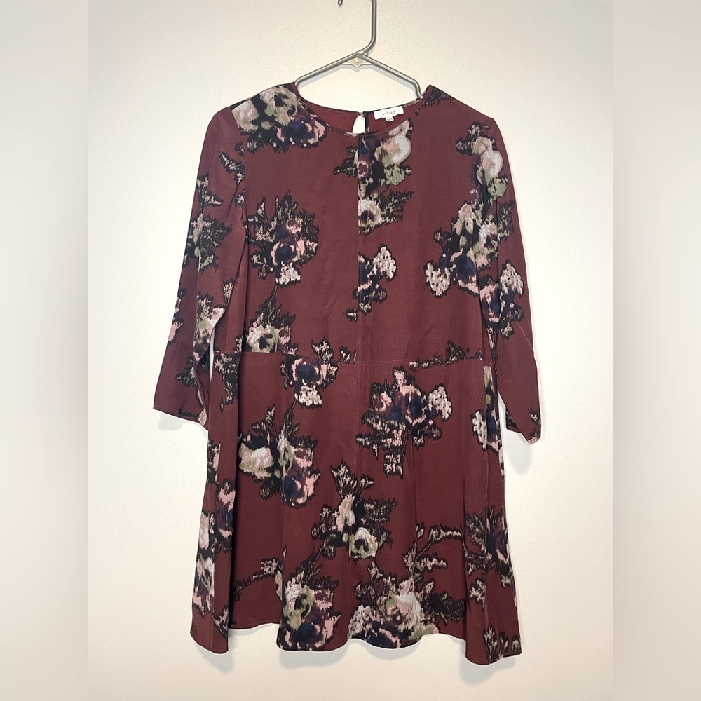 Aritzia Wilfred Burgundy Floral Dress size XS
